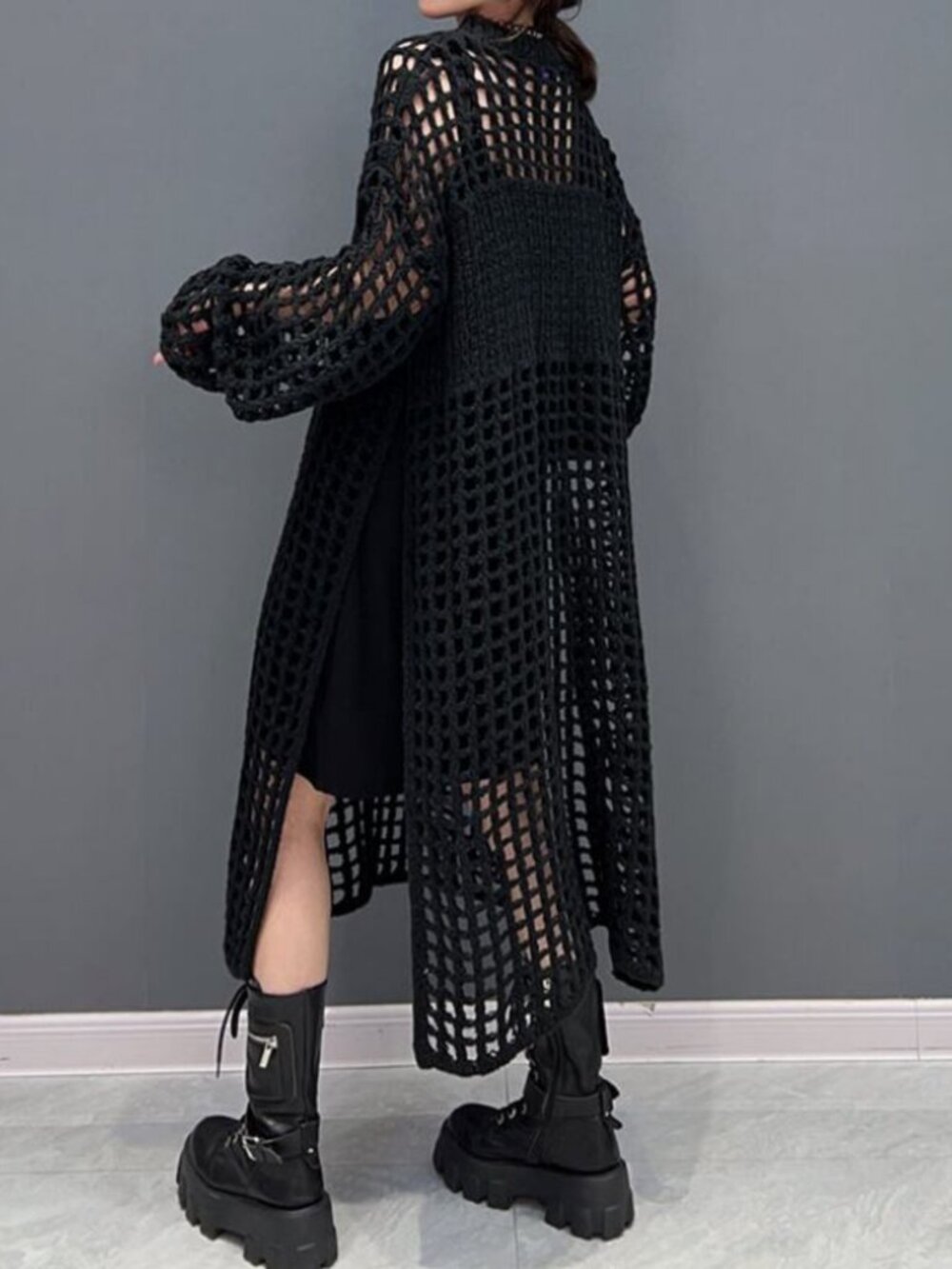 Kate Hewko Open Weave Knit Sweater Dress - Picture 12 of 12
